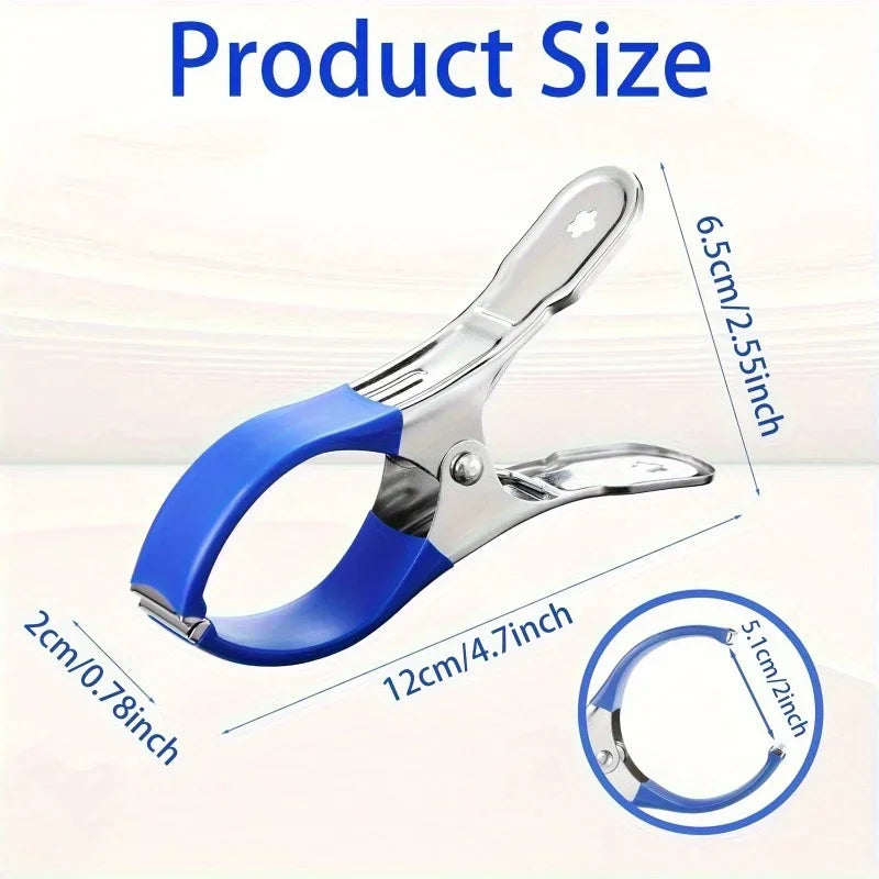 12pcs Durable Stainless Steel Pool Cover Clips with Blue Plastic Handle - Suitable for Ground Pool Covers and Photography