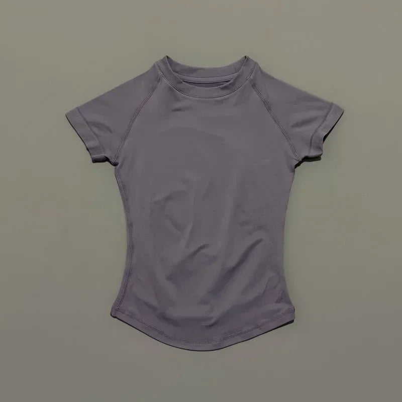 NCOYOE Gym Tank Top Women Short Sleeve Seamless Yoga Top Sports Breathable Slim Fit Workout Shirts Running Fitness Activewear