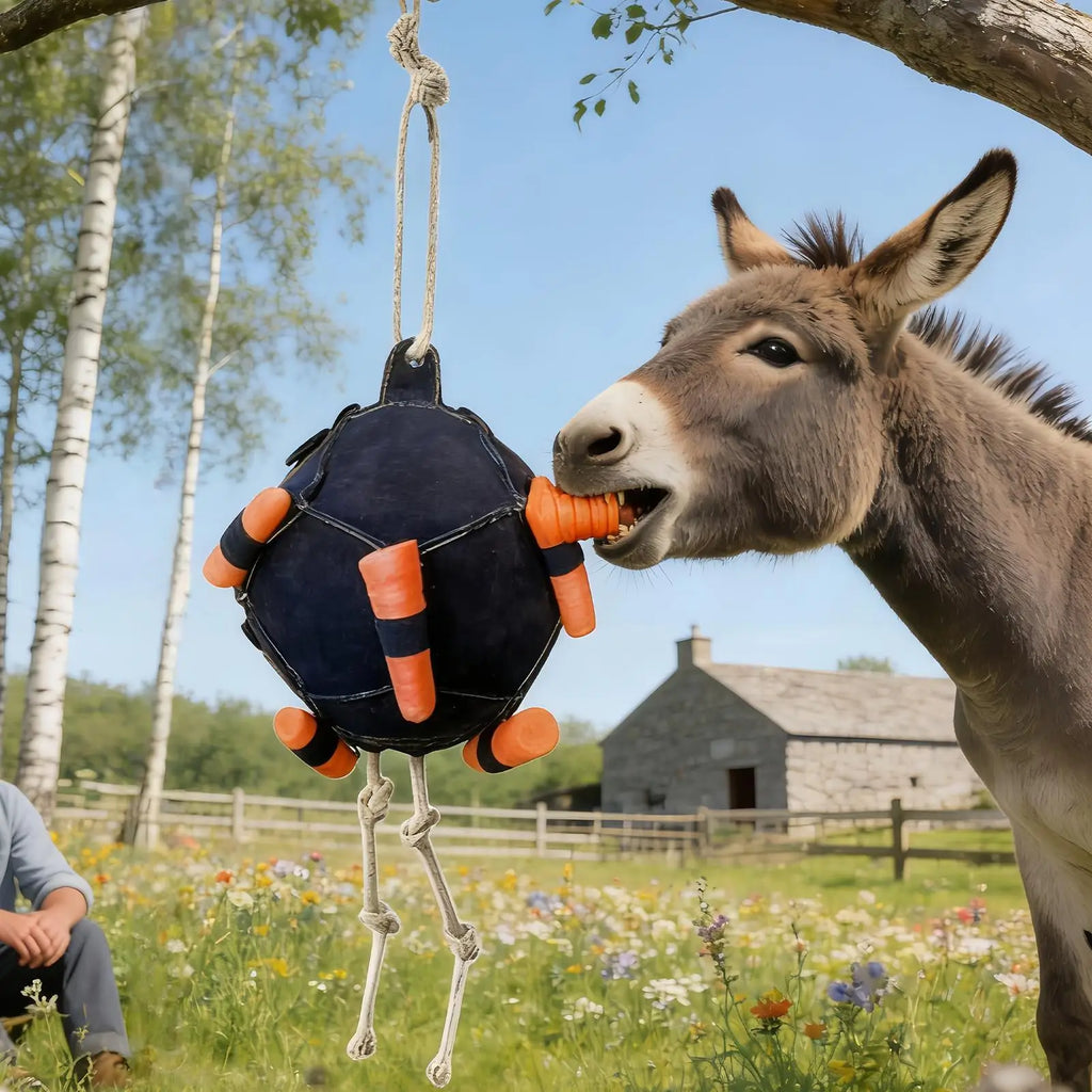 Horse Carrot Feeding Ball Horse Slow Feeder Ball Hangable Equine Feeding Toy For Training Farm Goat Stable Field Relief Boredom