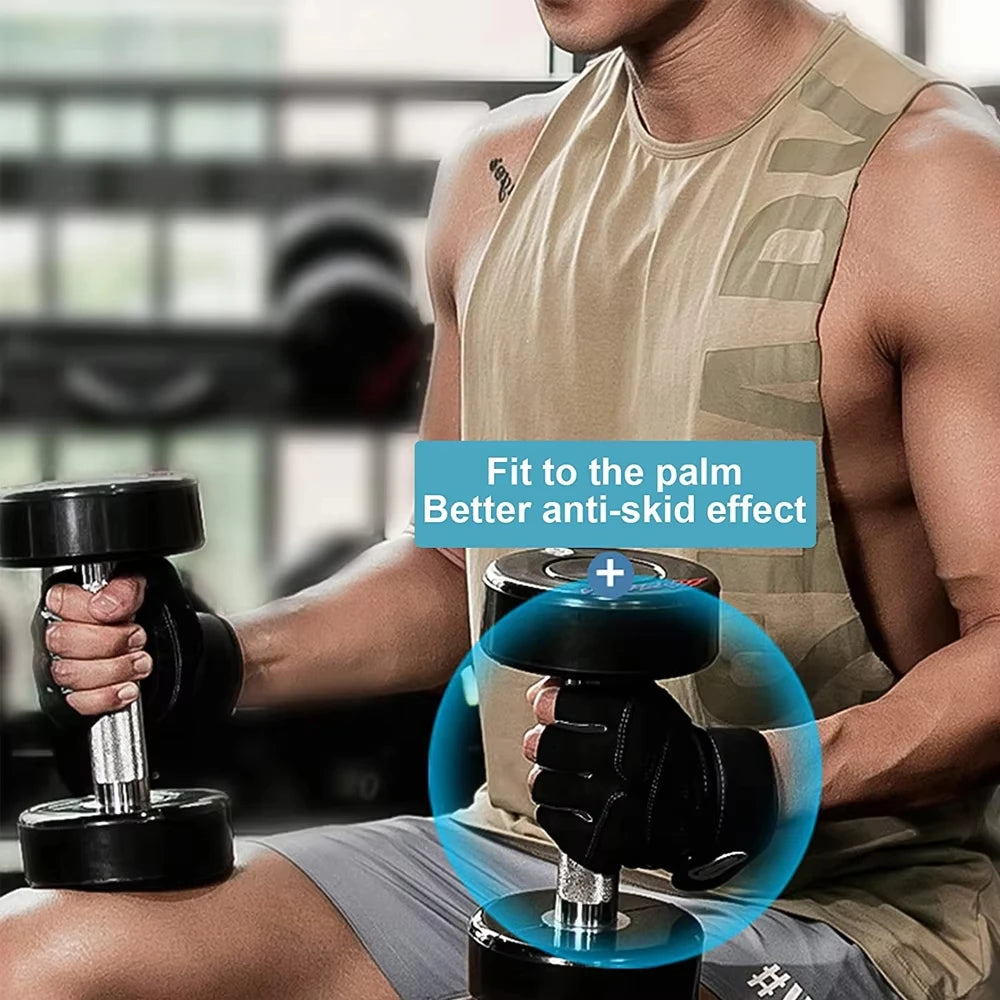 Gym Gloves Fitness Weight Lifting Gloves Body Building Training Sports Exercise Cycling Sport Workout Glove for Men Women M/L/XL