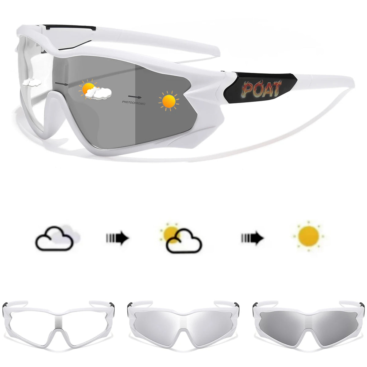 POAT Brand New Style Photochromic Sunglasses Sports Men Women MTB Bike Bicycle Eyewear Cycling Fishing Running Glasses