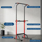 Heavy Duty Pull Up Dip Station for Home Gym - 330LBS Capacity Power Tower with Adjustable Height, Multi-Function Strength Training Equipment for Chin Ups, Push Ups, Dips & Leg Raises