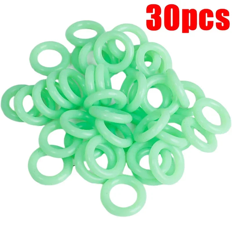 10/100 PCS Fluorescent Silicone Tent Nail Ring Luminous O-shaped Fishing Rod Rings Night Light Outdoor Camping Tents Accessories