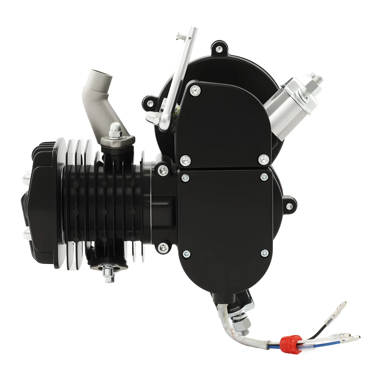 2 Stroke Engine Bicycle Motor Kit 80CC Black Single Cylinder 1.65HP 1.85kW 5500RPM Gas Powered Engine for Bike Motorized Conversion Powerful Fast Riding Save Time Effort Scooter Accessories