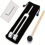 Miwayer 128Hz Tuning Fork for Sound Therapy Stress Reduction Otoacoustic Emission Testing and Ear (Mallet&Wrench Include)