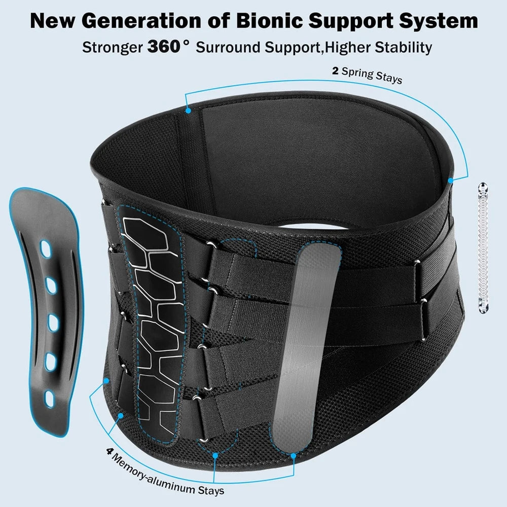 Lower Back Brace for Pain Relief,Back Support Belt, Flexible Lumbar Support Waist Belt for Lifting At Work,Scoliosis Pain Relief