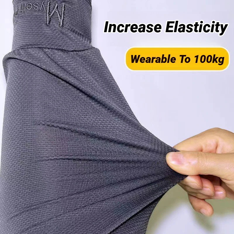 1Pair Mens Ice Arm Sleeves Sunscreen Elastic Driving Gloves Outdoor Uv Protection Cover Lightweight Cool Muff Cooling Breathable
