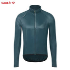 Santic Men's Ultra-Light Packable Cycling Windbreaker Jacket – Windproof Water-Resistant Breathable UPF50+ Protection Skin Coats