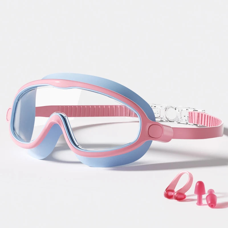 Swim Goggles, Waterproof Anti-Fog Anti-UV Wide View Swimming Goggles for Kids 3-14
