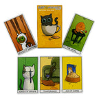 Cat Mancy Kitten Tarot Deck 78 Cards English Version Divination for Family Party Perfect Board Game for Cat Lovers (10.3*6cm)