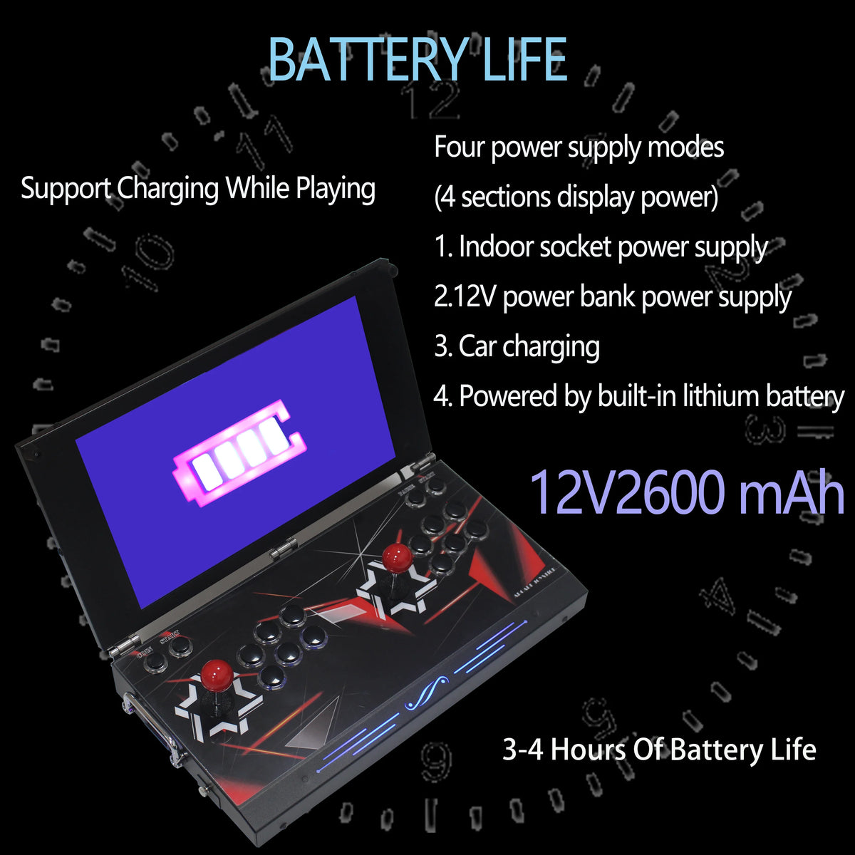 26800 in 1 Hand-held Portable Arcade Game Console 17.5-inch HD Screen Dual Players Pandoras Box DX, Retro Video Game Machine