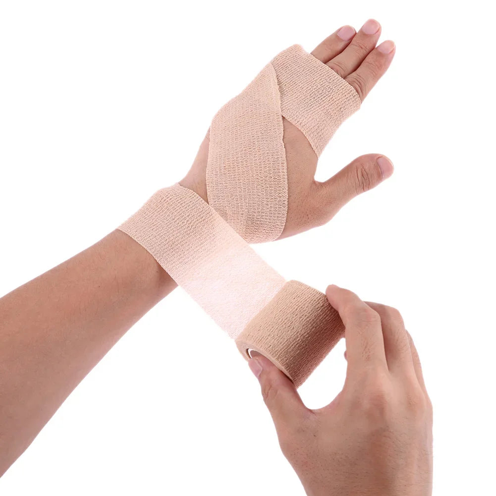 Sports Fixing Finger Wrist Leg 5 Pcs 2.5/5/7.5/10cm Self Adhesive Elastic Bandage Cohesive Non-woven Wraps Tape Disposable