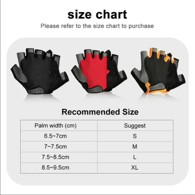 Gym Gloves Fingerless Gloves Anti-Slip Shock-Absorbing Breathable Gloves Sports Gloves for Training Lifting Weight Cycling