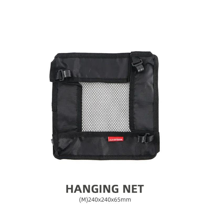 Camping Table Portable Hanging Net Basket M L XL Folding Table Storage Rack Mesh Bag Hook Holder for Outdoors Cookware Organizer