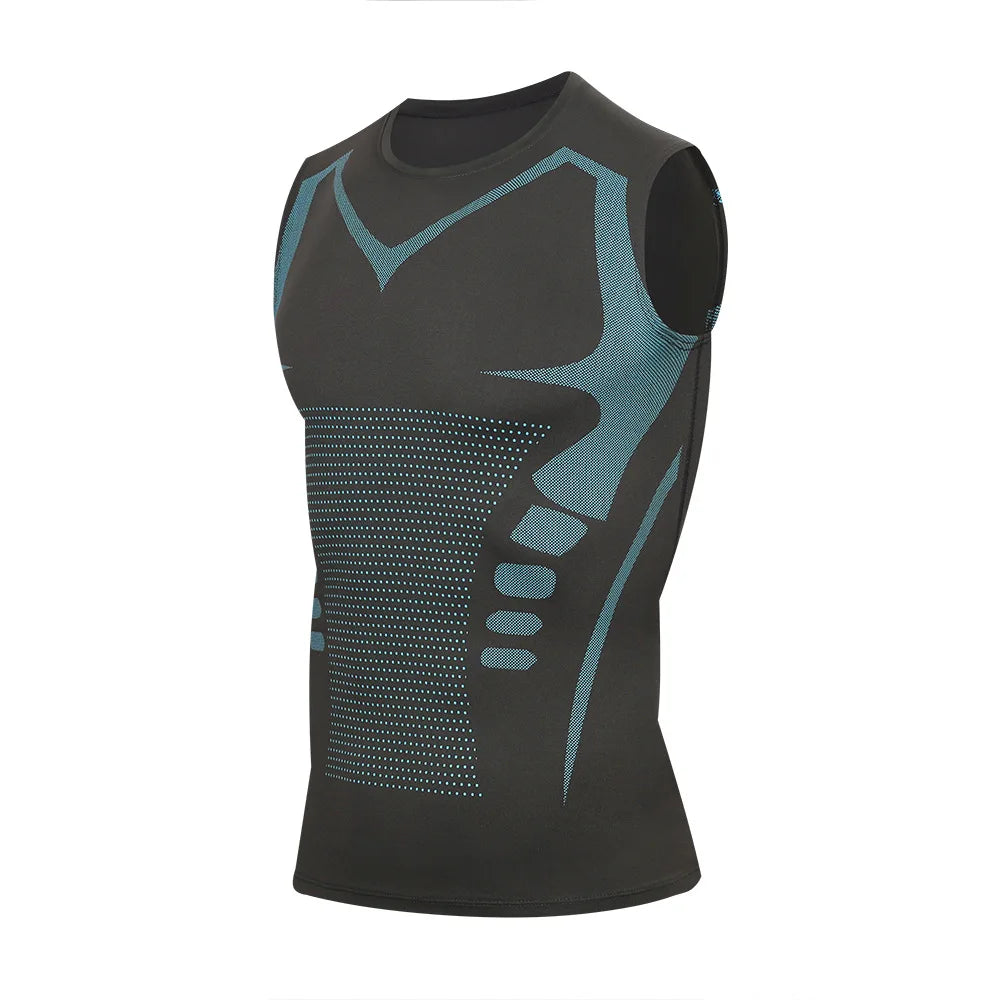 Compression Tank Top Mens Gym Shirt Sleeveless Quick Dry Printing Sportswear Men Fitness Bodybuilding Vest Workout Muscle Top ﻿
