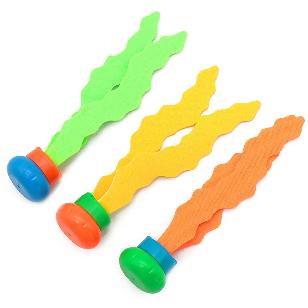 3 Piece Kids Sports Pool Toys Ocean Plant Shape Diving Toys Diving Swimming Training Pool Kids Accessories