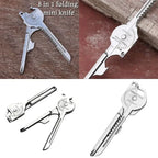 8 in 1 Multi Tool Keychain for Camping Survival Folding Screwdriver Bottle Opener Compact Outdoor Utility Pliers with Keychain