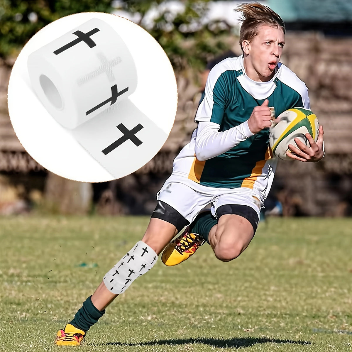 2pcs "+" Sports Wristbands | White Athletic Tape for Gym, Football and Baseball