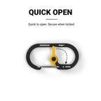 [HODR GEAR] Ridge™ Carabiner Ultralight 4.1g Mini Utility Clip Aluminum Alloy Stainless Steel Gate Quick Open & Secure Lock EDC