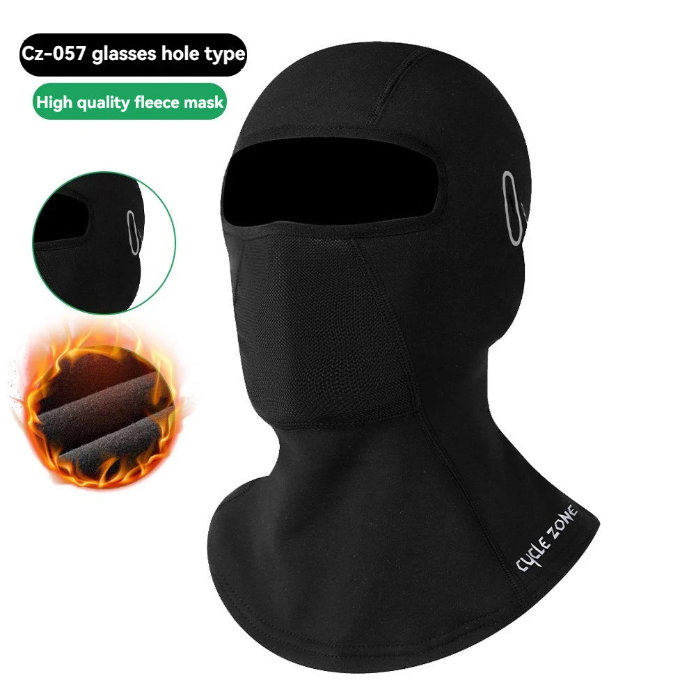 Motorcycle Balaclava Winter Warm Riding Sports Full Face Mask Glasses Hole Windproof Breathable Neck Protect Sunscreen Headwear