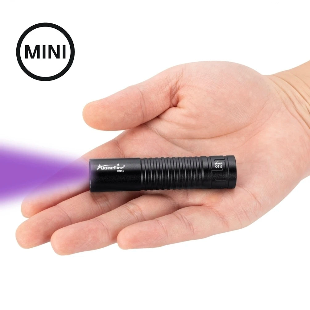 365nm/395nm Mini UV Led Flashlight Usb Rechargeable Nail Lamp Torch Cat Dog Pets Urine Tinea Money Ore Gems Scorpion Check Light