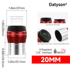Datyson 1.25' Telescope Eyepiece 4mm 10mm 16mm 20mm Optional- FMC Coated Huygens Eyepieces for Planetary & Deep Sky Observation