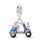 Fashion 100% 925 Silver Red Motorcycle Sports Car SUV Bus Charms Beads For Women Fit DIY Pan Bracelets Party Birthday Jewelry