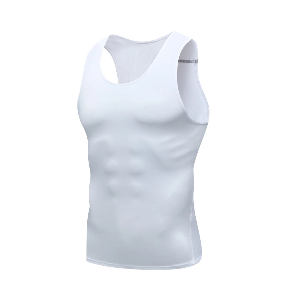 Compression Tank Top Mens Gym Shirt Sleeveless Quick Dry Printing Sportswear Men Fitness Bodybuilding Vest Workout Muscle Top ﻿