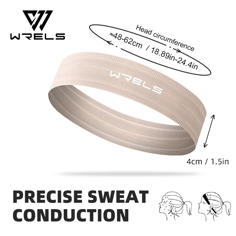 WRELS Sports Headband Anti-Slip Yoga Hair Band Quick Dry Running Sweatband Sweat Absorbing Breathable Elastic Fitness Headband