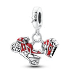 Fashion 100% 925 Silver Red Motorcycle Sports Car SUV Bus Charms Beads For Women Fit DIY Pan Bracelets Party Birthday Jewelry