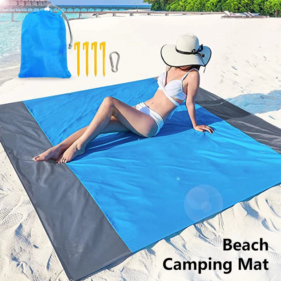 200*210cm Sandproof Beach Blanket Waterproof Beach Mat Portable Lightweight Picnic Blanket Camping Mat For Travel Hiking Sports