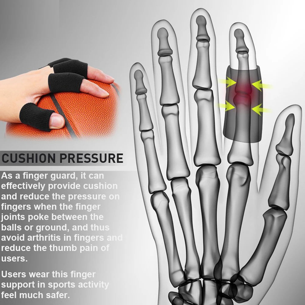 BraceTop 10pcs Stretchy Sports Finger Sleeves Arthritis Support Finger Guard Outdoor Basketball Volleyball Finger Protection New