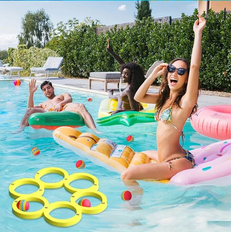 Swimming Pool Toss Game, Fun Splash Water Sports Floating Pool Toys, Durable EVA Material, Water Throwing Game Random Color Ball