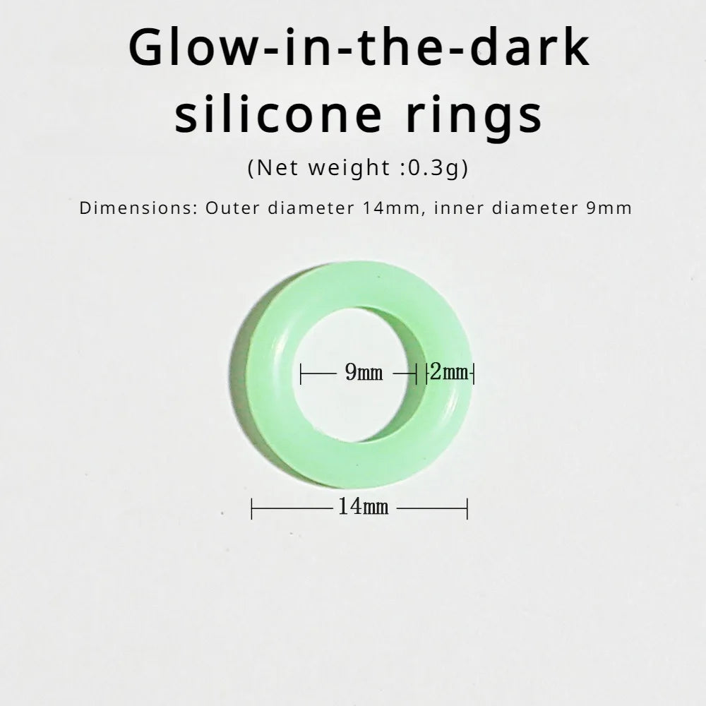100PCS Fluorescent Silicone Tent Nail Ring Luminous O-shaped Fishing Rod Rings Night Light Outdoor Camping Tents Accessories