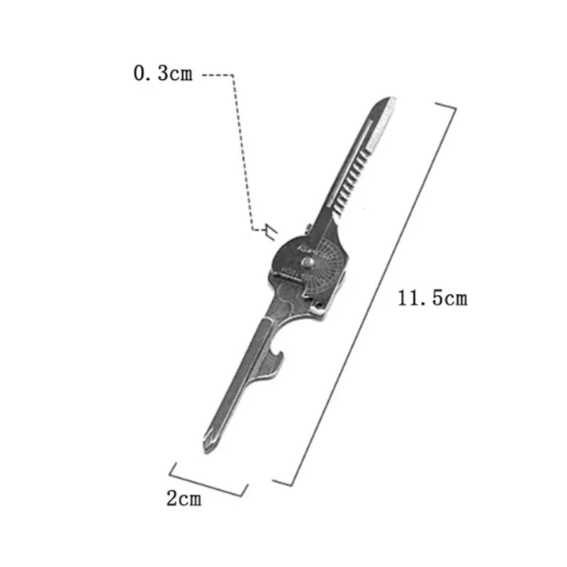 8 in 1 Multi Tool Keychain for Camping Survival Folding Screwdriver Bottle Opener Compact Outdoor Utility Pliers with Keychain