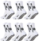 1/4/6 Pairs of Size 36-40 Children's and Women TC Mid Tube Glued Football Non Slip Socks for Sports Training and Competition