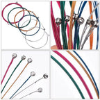 Miwayer Set of 6 Acoustic Guitar Strings, E-A Rainbow Colors, for Folk Acoustic Guitar, Classical Guitar