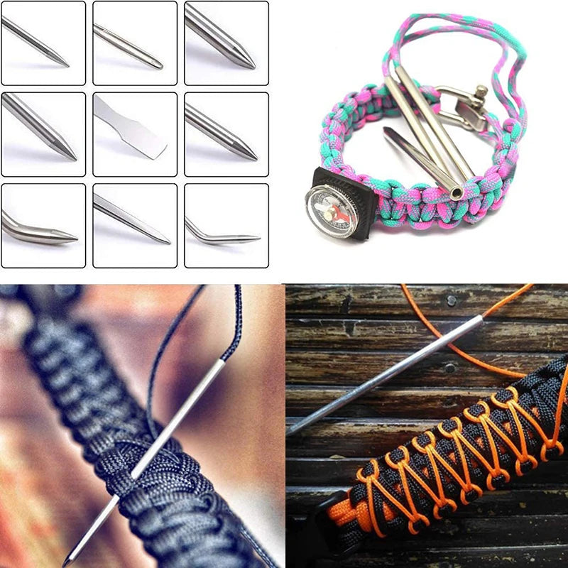 Paracord Knitting Tool Set Aluminium Parachute Cord Needles Bracelets DIY Weave Tool Umbrella Rope