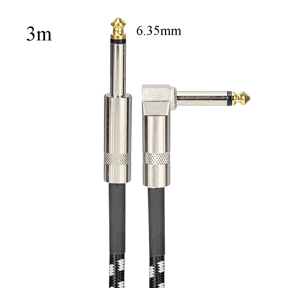 6.35mm Audio Cables TRS 1/4 inch 6.5mm Audio Cable For Electric Guitar Bass 1.5m 3m Gold Plated Shielded Low Noice Jack Cable