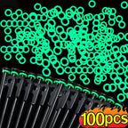 10/100 PCS Fluorescent Silicone Tent Nail Ring Luminous O-shaped Fishing Rod Rings Night Light Outdoor Camping Tents Accessories