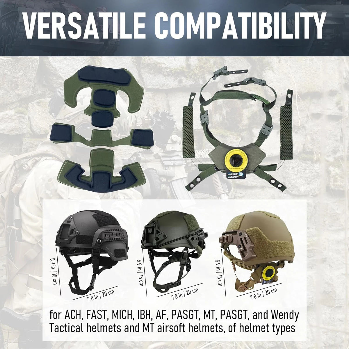 Team Wendy EXFIL Helmet Suspension System & Chin Strap - Compatible with FAST/MICH/ACH Tactical Helmets(No helmat)