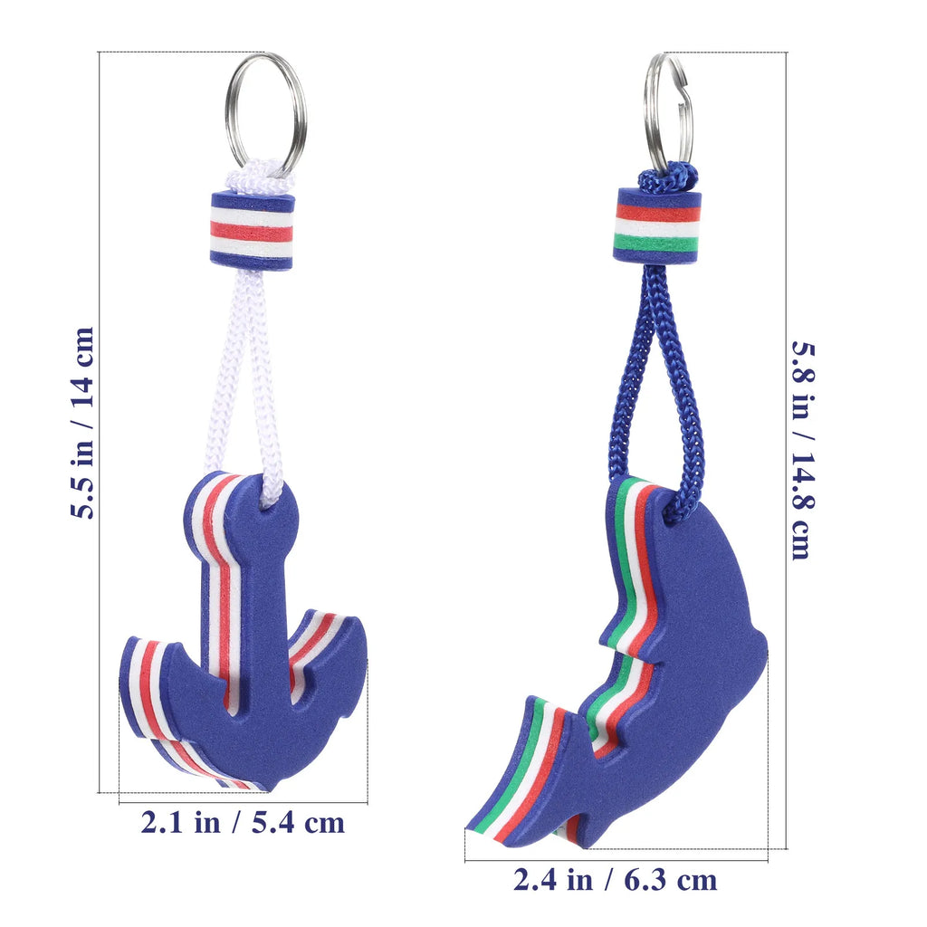 2Pcs Floating Eva Dolphin Anchor Keyring Buoyant Keychain for Kayak Canoe Boating Swimming Outdoor Water Sports Gift