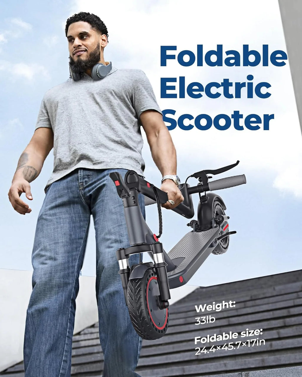 AOVOPRO AP07 Electric Scooter 10.5Ah 19mph APP Smart Control Scooter 8.5inch 23miles Max Range Double shock absorption for Adult