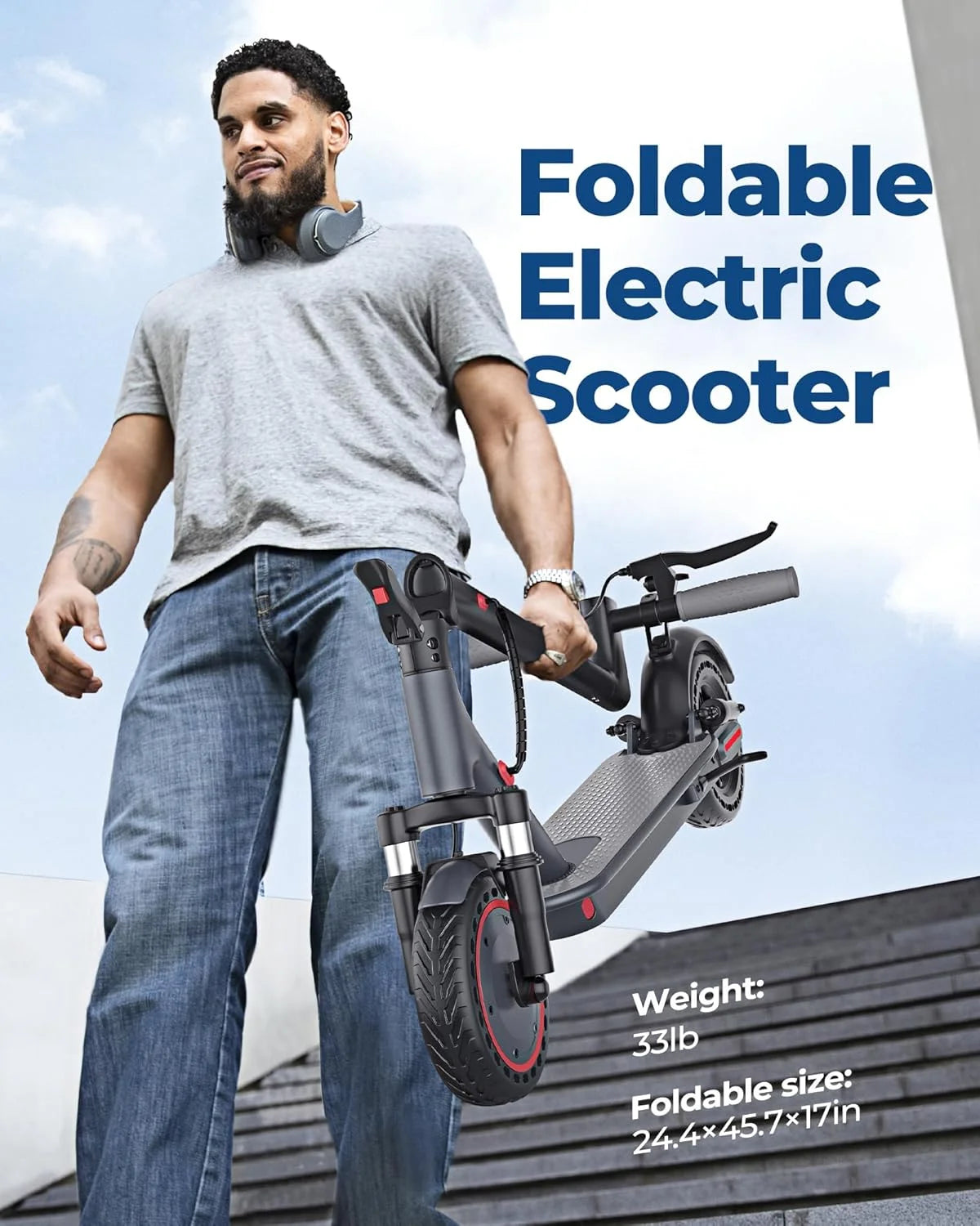 AOVOPRO AP07 Electric Scooter 10.5Ah 19mph APP Smart Control Scooter 8.5inch 23miles Max Range Double shock absorption for Adult