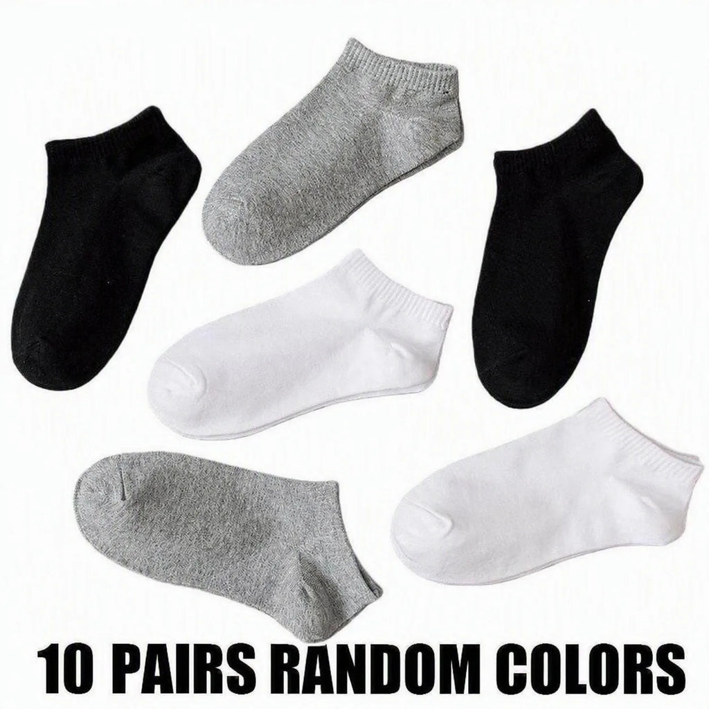 1/3/10Pairs Men's Ankle Socks Soft Breathable Stretchy Solid Color Low Cut Casual Sports Socks for Women Comfortable Fashionable