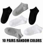 1/3/10Pairs Men's Ankle Socks Soft Breathable Stretchy Solid Color Low Cut Casual Sports Socks for Women Comfortable Fashionable