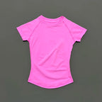 Sport Short Sleeve Top Women Running Sports T Shirt Summer Short Sleeve Round Neck Breathable Stretchy Gym Yoga Fitness Top