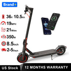 8.5inch Solid Tire Electric Scooter 10.5Ah 19mph Max Speed Smart APP Control 21miles Max Range Foldable E-Scooter for Adult