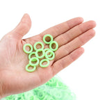 30/50 Pcs Outdoor Multifunctional Ground Nail Fluorescent Circle Luminous Silicone Ring Camping Tent Sky Curtain Nail Ring