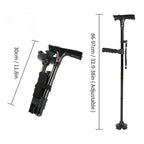 LED Telescopic Foldable Walking Cane with Emergency Alarm Anti-slip Elderly Walking Aid Crutch Stick for Seniors Parents